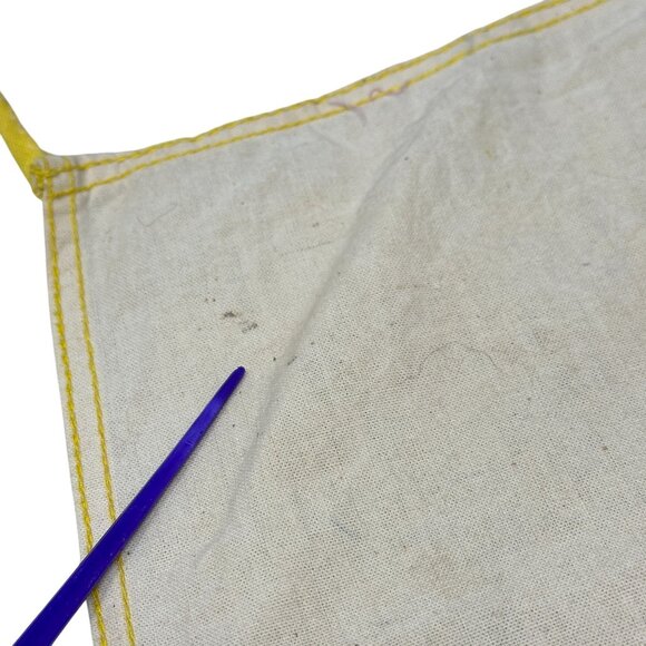 Vintage Embroidered Sad Clown Tea Towel Orange Yellow Trim Miercoles MX 16x18 - Picture 13 of 15